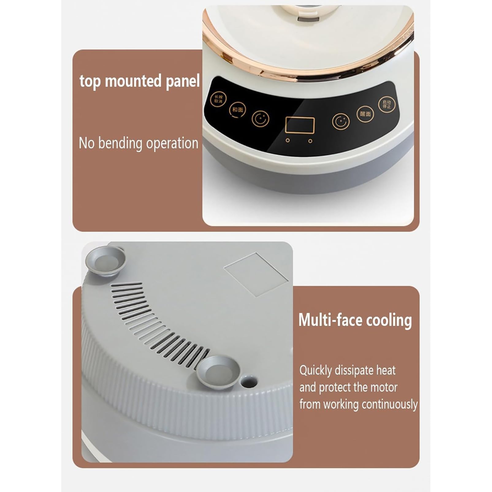 Máquina Para Hacer Masa Con Función De Fermentación, Mezcladora De Masa Profesional De Alta Capacidad De Acero Inoxidable Con Sincronización Por Microcomputadora Y Panel Táctil Boca Arriba