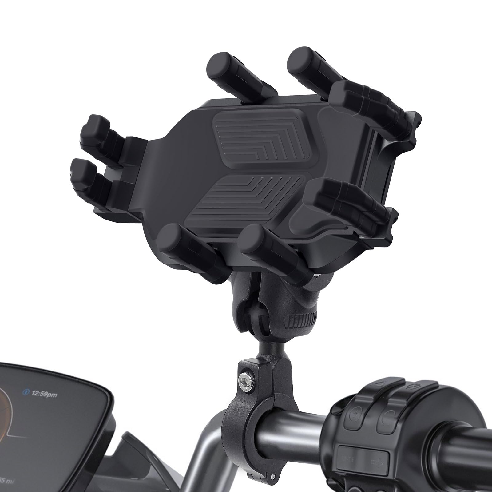 Support de téléphone pour moto et vélo avec amortisseurs de vibrations pour smartphones de 4,7 à 7,2 pouces réglable