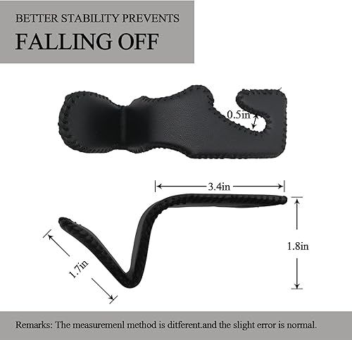 Miniatura 2 de 2 ganchos de cuero para reposacabezas de automóvil, ganchos para asiento de automóvil, accesorios interiores para colgar bolsos, bolsas y abrigos