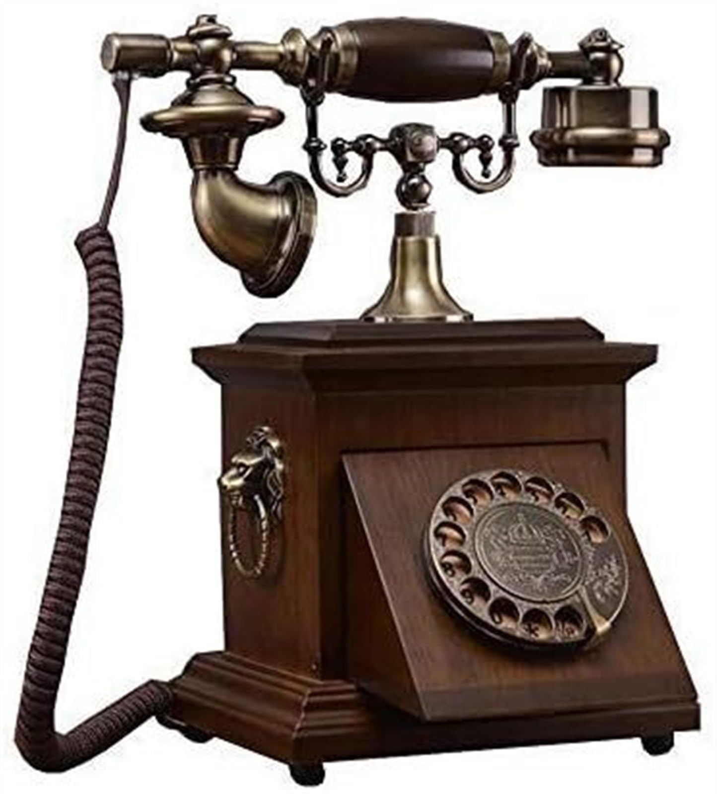 Teléfono Retro, teléfono Vintage, teléfono Antiguo de Madera Maciza, Dial Giratorio, teléfono Retro Antiguo, teléfono Fijo Chino for el hogar y la Oficina