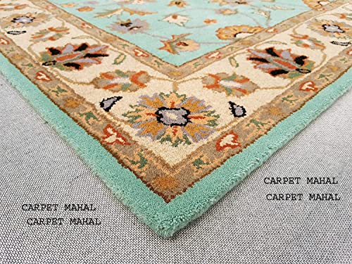 Image of Carpet Mahal Export Quality Handmade Tuffted Pure Woollen Carpet for Living Room Bedroom Size 5 x 7 feet (150X210 Cm) Color-Multi
