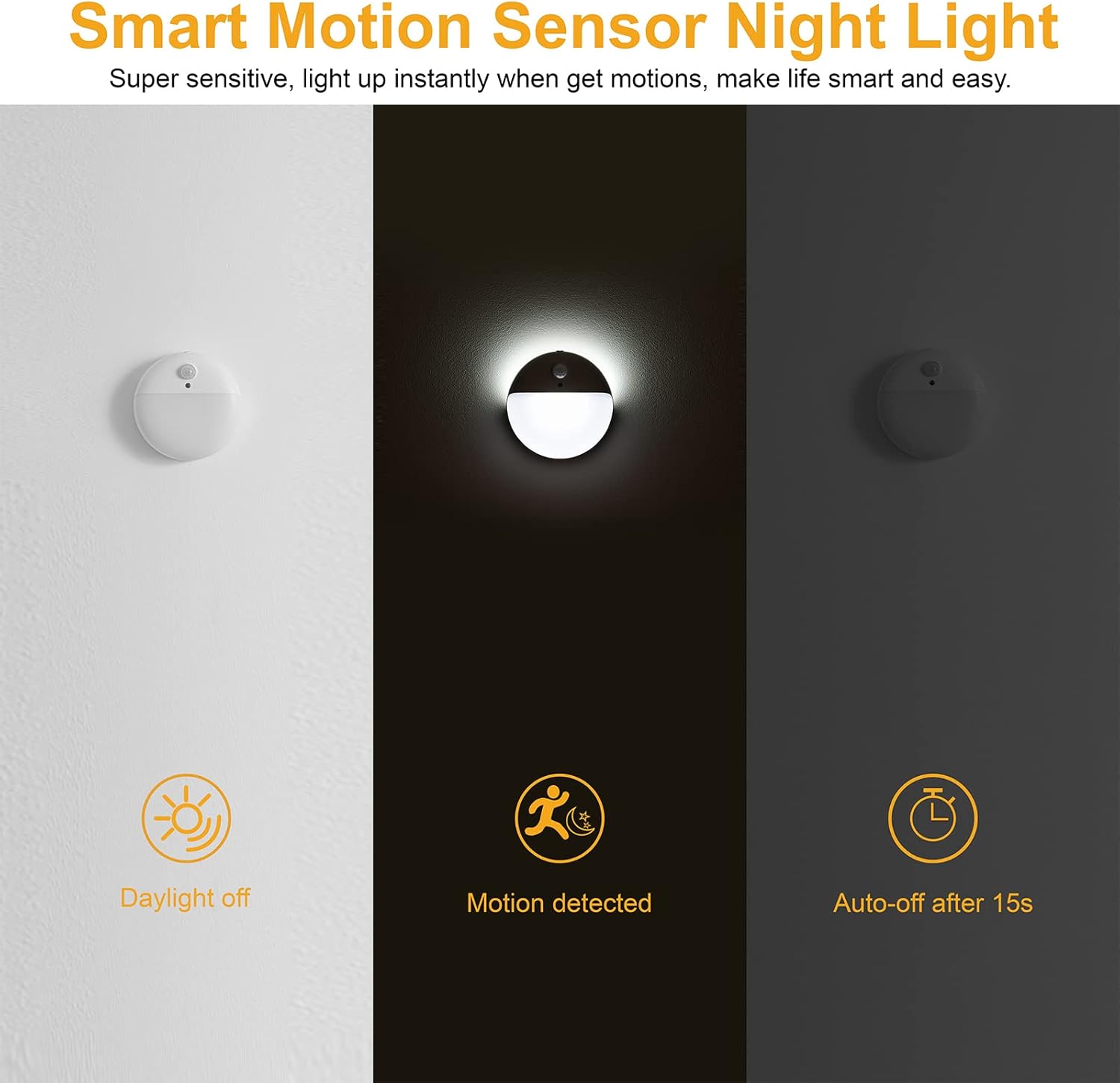 バッテリーナイトライト トイレライト 2.6インチ スモールモーションセナーライト スティックオンライト 3つのライトモード 調光可