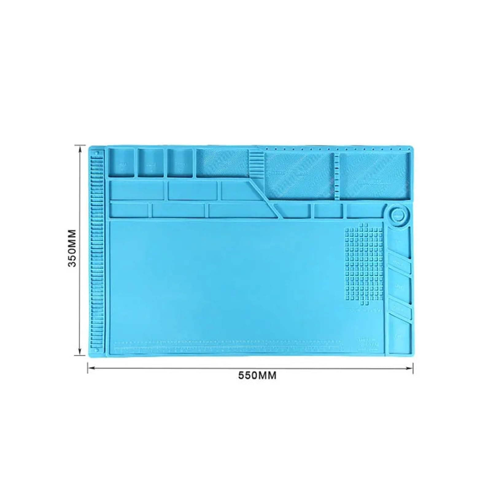 esteras de trabajo para soldadura S-180 almohadilla de soldadura de silicona con aislamiento térmico BGA, plataforma de mantenimiento de reparación, tapete de escritorio con sección magnética, 55x35 C