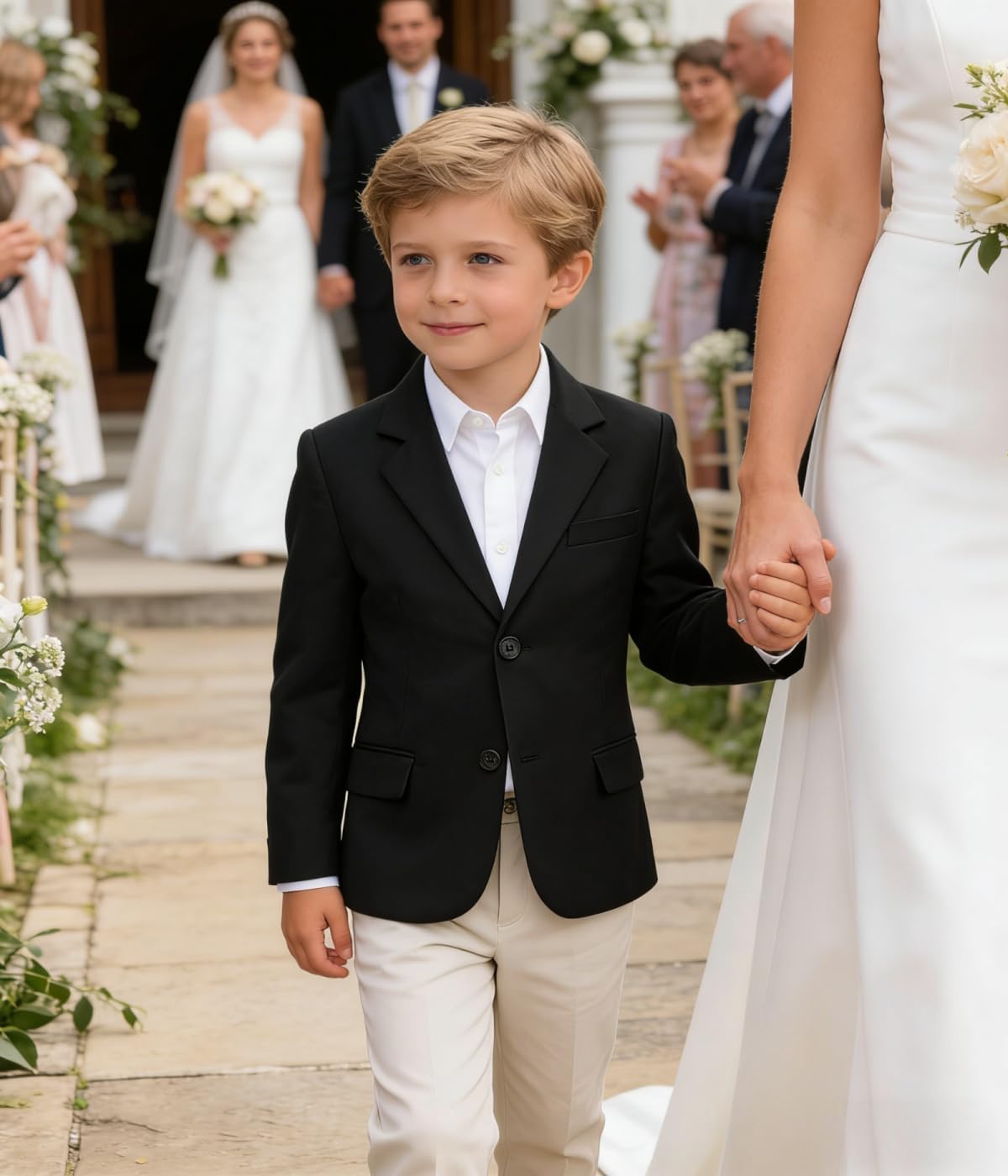 Boys' Blazer Suit Jacket Slim Fit Boys School Blazer Coat for Kids Formal Dinner Party Jacket