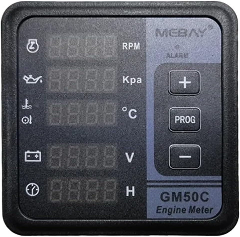 GM50C Generator Digital LCD Multifunction Meter Monitor Engine Speed Oil Pressure Oil/Water Temperature Battery Voltage