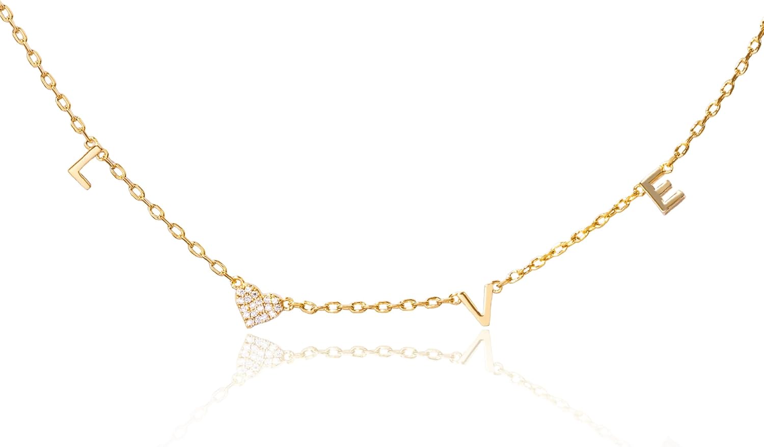 Benevolence LA Love Necklace with Pave Stones | Fashion Heart Jewelry for Women | Gold Dipped Travel Accessories | Gift Ideas for Her | Birthday Gifts for Mom | Designed in California