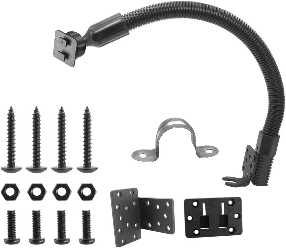 ARKON Monta el perno de riel de asiento de automóvil o camión o soporte de piso con adaptador compatible con Dual-T, brazo flexible y placas de