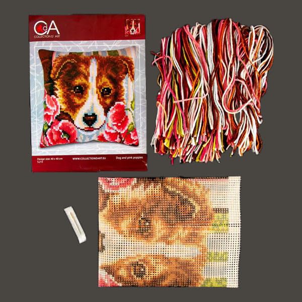 Kit De Coussin Point De Croix Collection D'Art 5110 Les Amis - 40x40cm Multicolore Amis Des Animaux