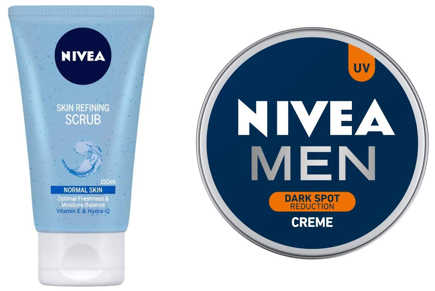 NIVEA Face Wash, Skin Refining Scrub, 150ml And NIVEA Men Creme, Dark