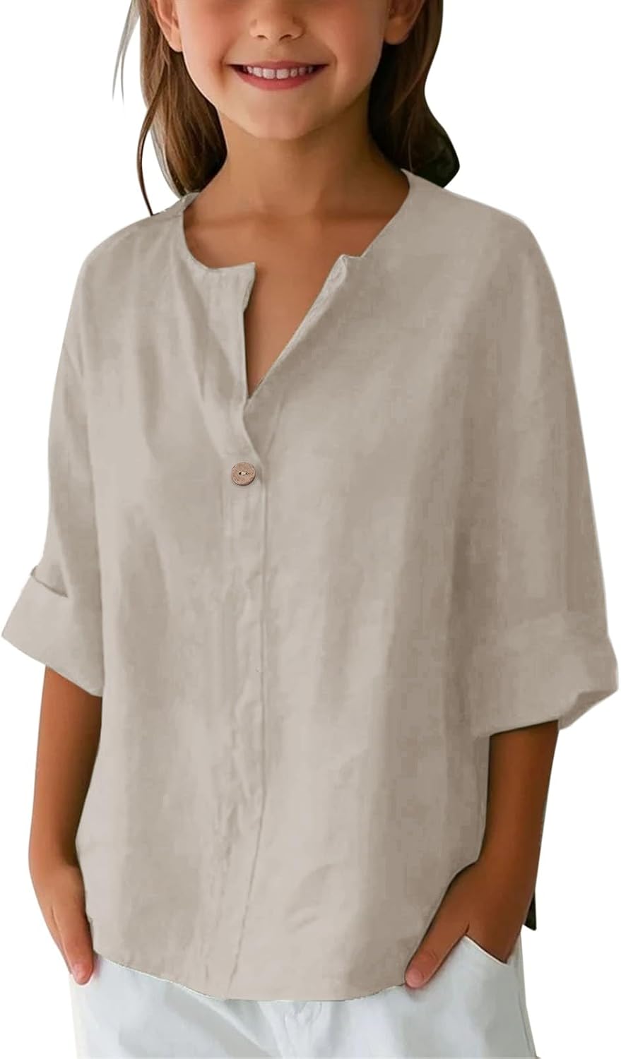 Girls Short Sleeve Button Down Shirts School Tops Ruffle Plaid Blouse 4 to 13Y