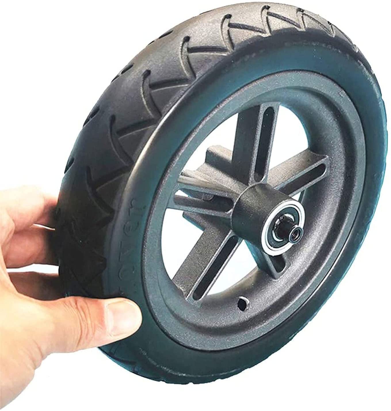 Roue complète pour Scooter électrique, 8 pneus Solides antidéflagrants 1/2X2, sans Entretien, résistant à l'usure et antidérapant. Conception en nid d'abeille, Pneu Non Gonflable