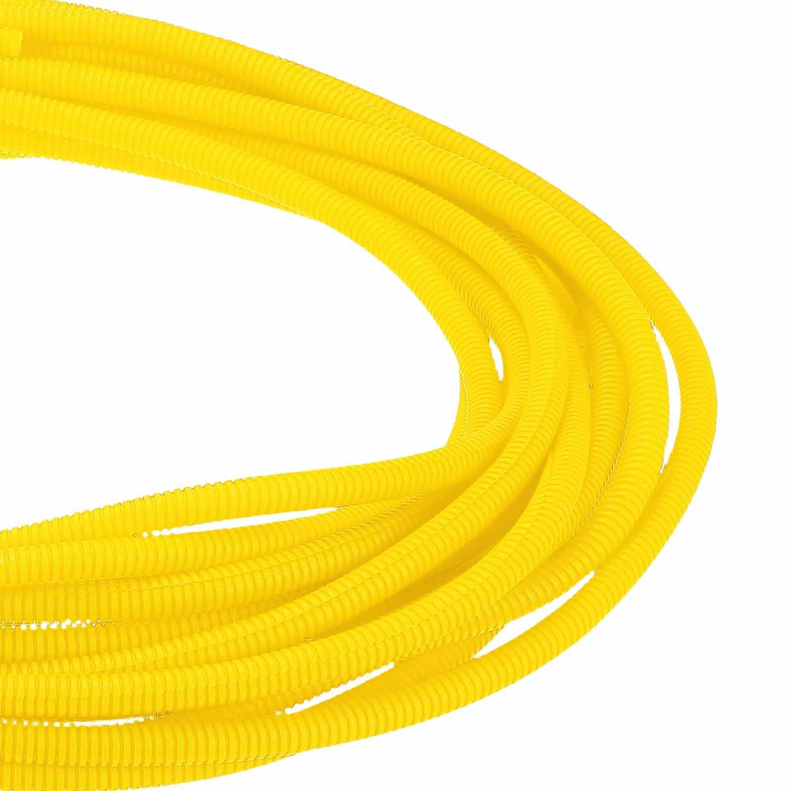 DMiotech 50ft Wire Loom Split Tubing 3/8 Inch, Cord Protectors from Pet Flexible Conduit Cable Management for Office Home Garden, Yellow — image 1