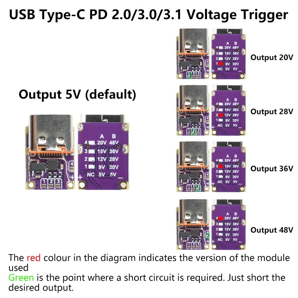 PD3.0 PD3.1 QC3.0 moduł spustowy 48 V Decoy Board typ C do DC 5 A (niskie napięcie)