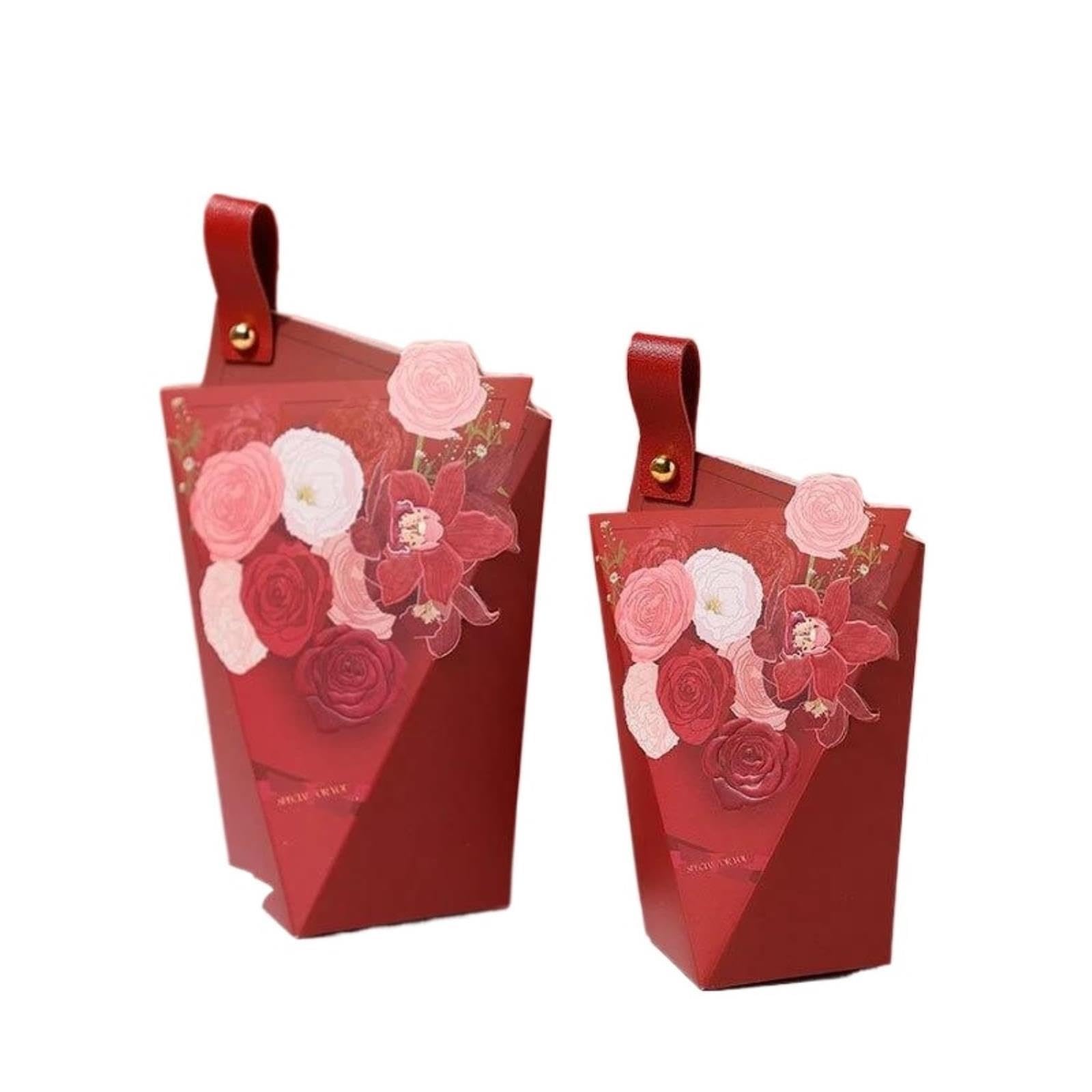 10/30/50pcs boîtes à bonbons de mariage avec poignée en cuir