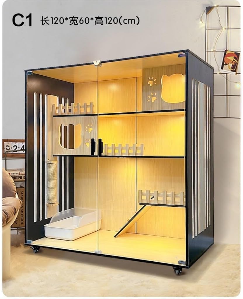 猫の家 猫ヴィラ 無垢材猫ケージ ホーム屋内 二層フリースペース 猫ハウス キャッテリー 猫キャビネット 猫ルーム 猫の巣 猫用品( 屋内猫ハウス 猫ヴィラ無垢材ケージホーム屋内特大フリースペース ...