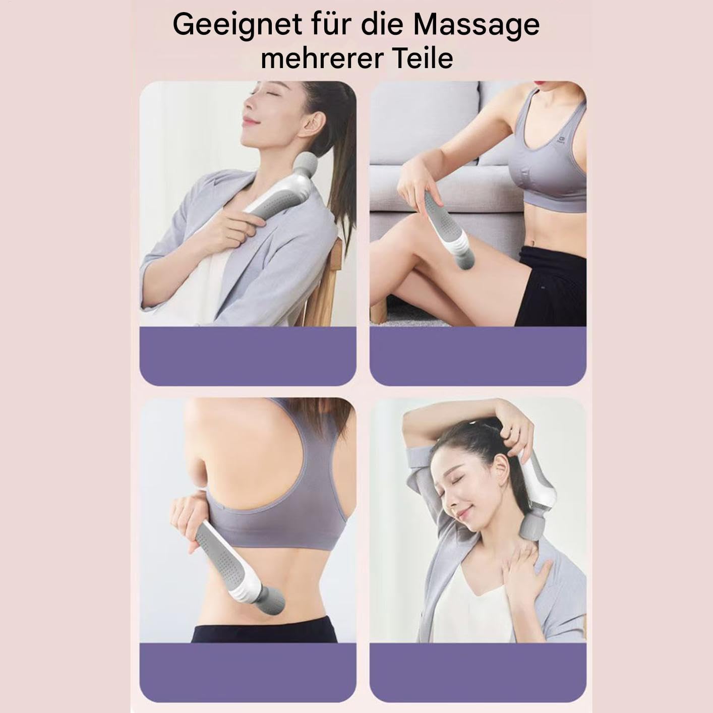 Vibration Wand Massager, Full Body Massager Wand, ABS Ergonomic Design for Muscle Relaxation, Powerful Vibration Tool for Foot, Neck, Back, Stress, Ideal for Home, and Travel, 26x5.2x8cm