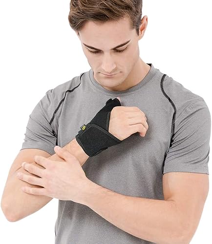 Miniatura 4 de Faja para la muñeca y el dedo pulgar Bracoo férula de neopreno reversible con estabilizadores de resortes dobles para un apoyo seguro