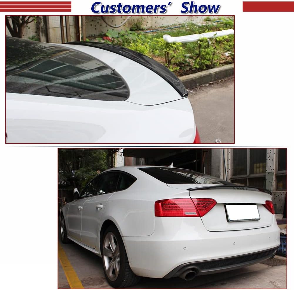 Carbon Fiber Trunk Spoiler for Audi A5 & A5 Sline Sportback 4D 2009-2016 Trunk Lip Rear Deck Lip Trunk Highkick Spoiler