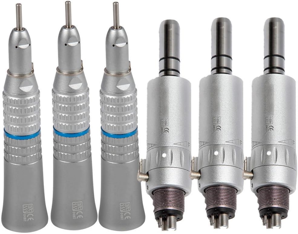 4 Hole NSK Syle Dental Slow Low Speed Straight Handpiece & E-type Air Motor 3 Kit