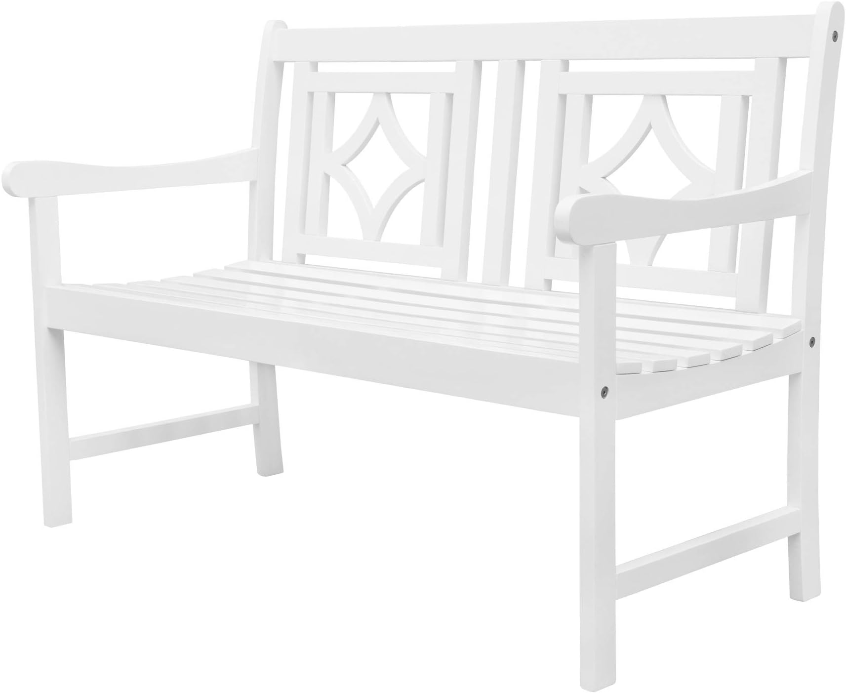 Vifah Versailles Diamond Acacia Wood Bench for 2 Seater in Entry Way