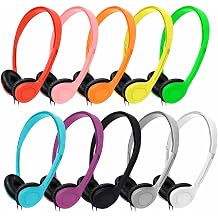 Maeline Classroom Headphones Bulk 100 Pack Wired On-Ear Headsets with Leather Cushions & 3.5mm Jack, Adjustable School Headphones for Students, Libraries, Testing Centers, Offices & Travel