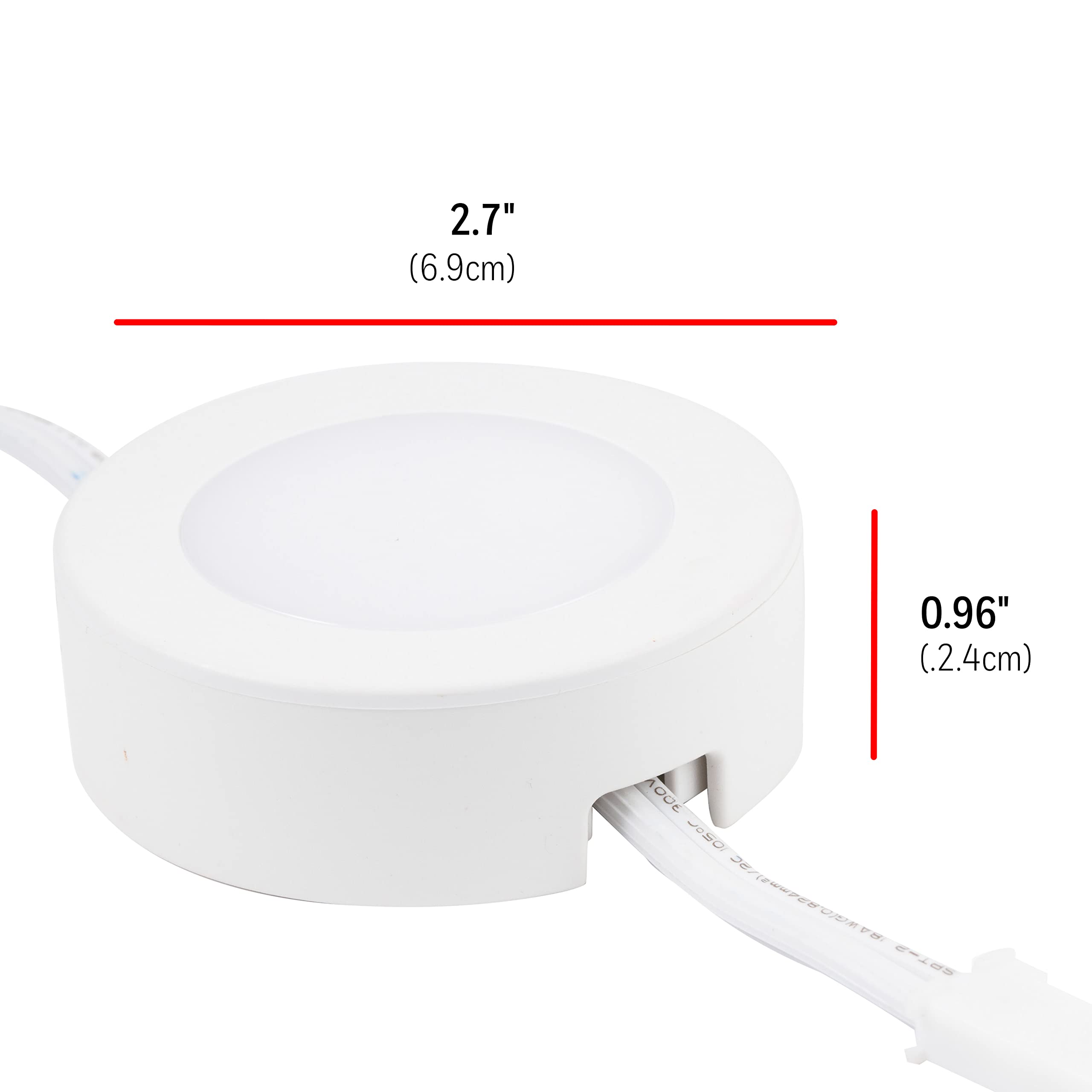 UltraPro Linkable Recessed Puck Lights, 3 Pucks, LED Puck, 150 Lumens, Warm White Light, Under Cabinet Lighting, Warm White, Kitchen, Counter, Indoor, 45744