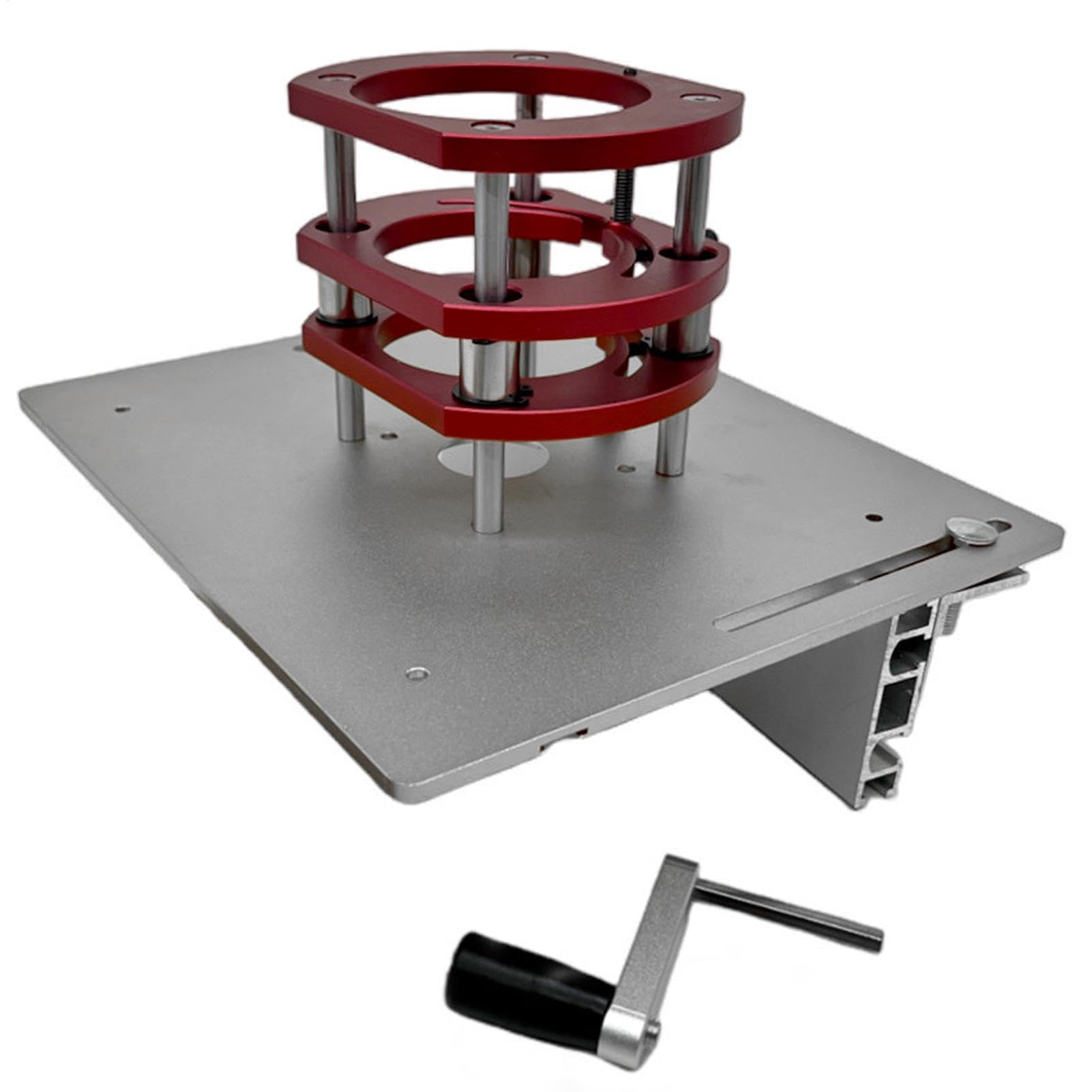 Elevador para Mesa de Fresadora Antióxido con Escala Clara | Placa Base De Inserción Para Sierra Mesa Máquina Grabadora Para Madera, Recortadoras Pequeñas, Motores Y Elevación Mesa