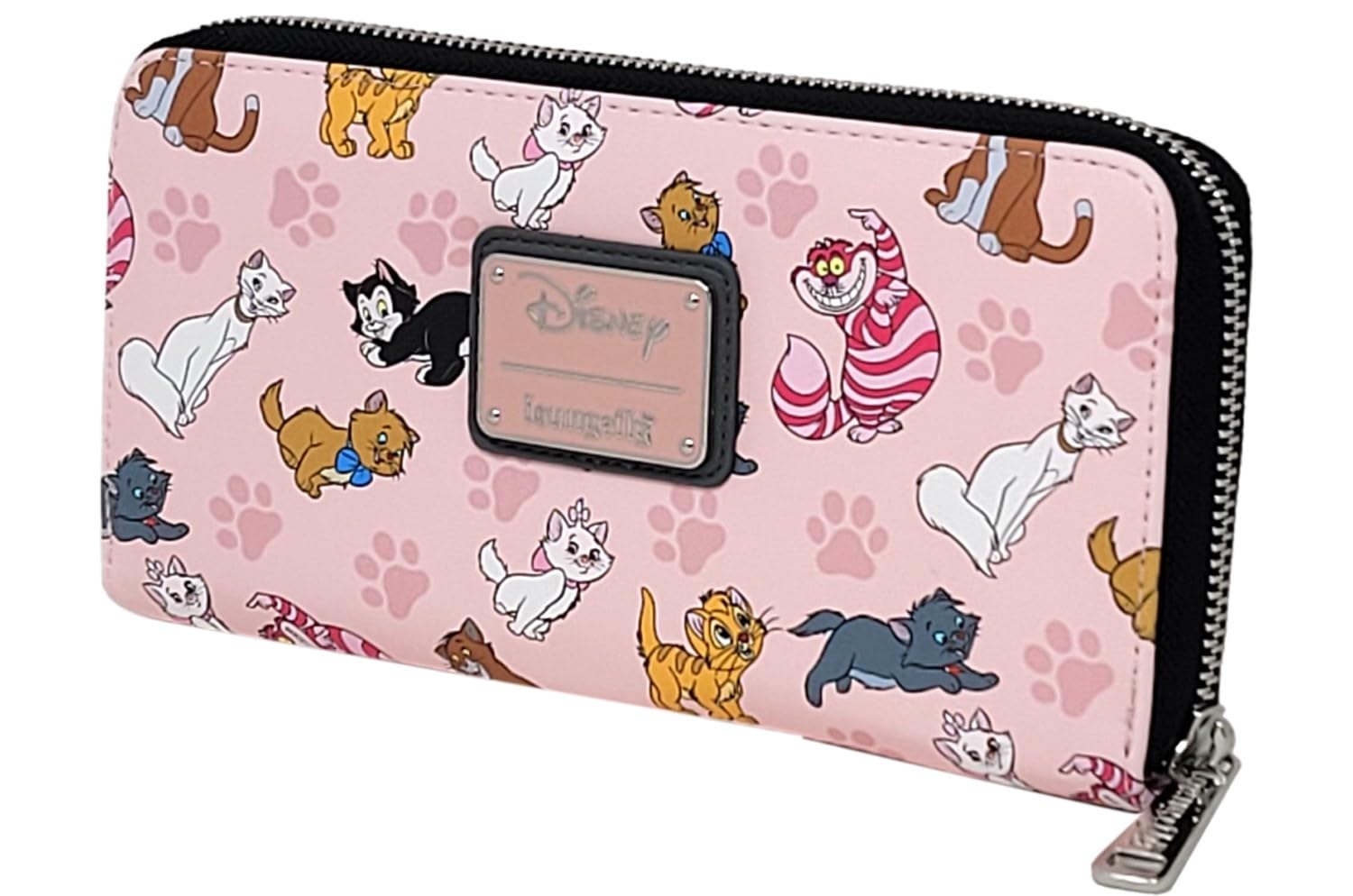 Cartera Disney Cats con cremallera alrededor de piel sintética, Varios colores, Cartera de mano con cremallera alrededor 3
