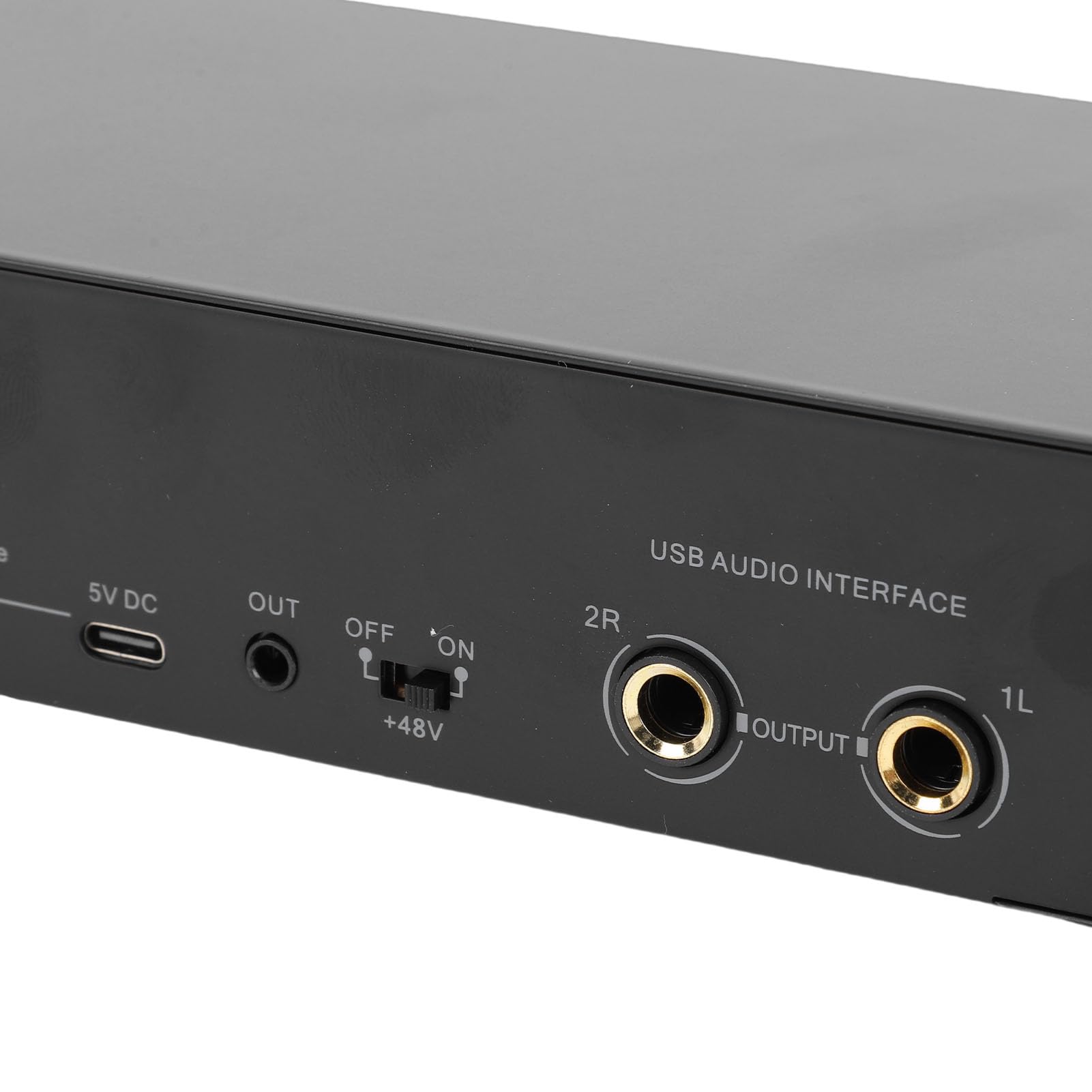 Focket Interfaz de audio USB para grabación, streaming y podcasting, con XLR, mezclador de audio de 24 bits a 192 KHz, alimentación fantasma de 48 V, equipo de estudio para PC (BLACK)