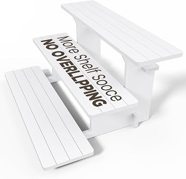 3 Tier Display Stand for Vendors, 14.2 in White PVC Tabletop Shelves for Farmers Market, Craft Fairs and Vendor Booths, 35 lb Portable Rack for Candles, Soap and Jars