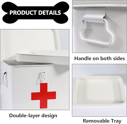 Miniatura 2 de Kit de primeros auxilios, contenedor de suministros de medicamentos de primeros auxilios, lata de almacenamiento de medicamentos de metal de 2