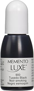 Tsukineko Memento Luxe Re-Inker for Stamp, Tuxedo Black