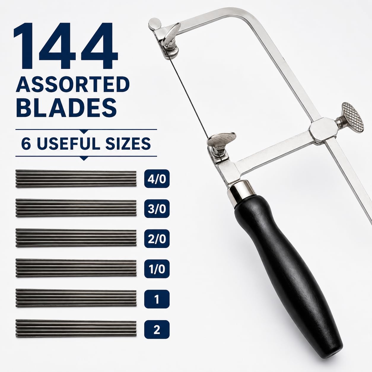 Jewelers Saw Frame - 144 Blades Included -9