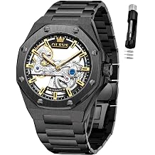 OLEVS Automatic Watches for Men Mechanical Luxury Dress Skeleton Watch Self Winding Tourbillon Waterproof Luminous Business Mens Wrist Watch