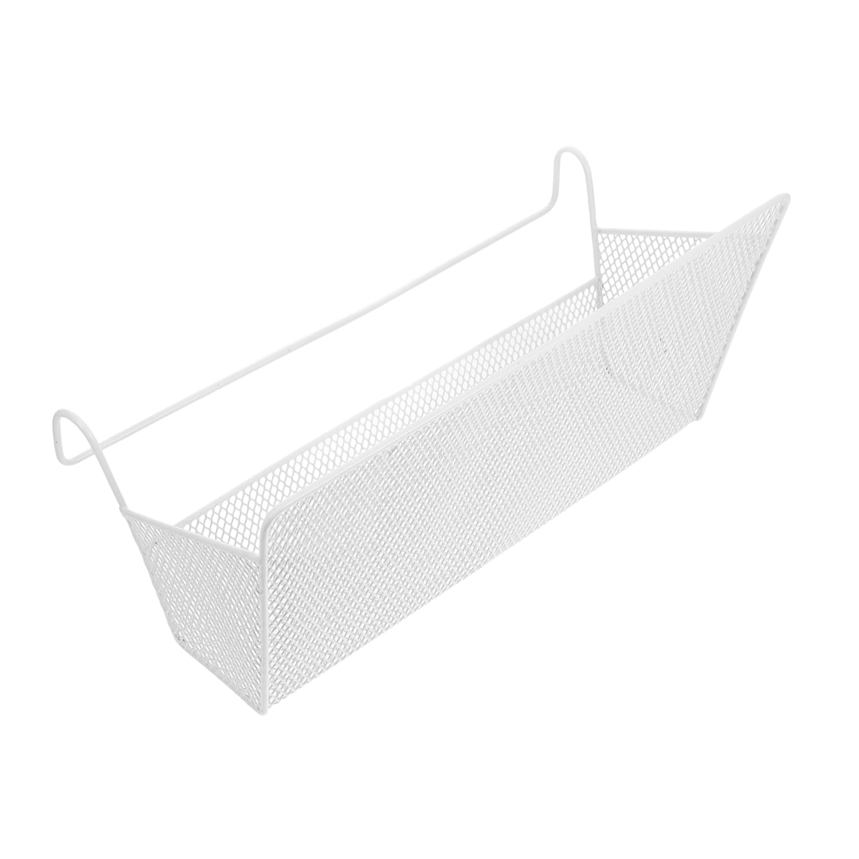 Sosoport Cesta Colgante De Metal Para Almacenamiento Junto Cama, Gran Capacidad, Sin Taladro, Resistente Hierro, Organizador Para Dormitorio y Cama, Uso Multifunción, 1 Unidad Blanca