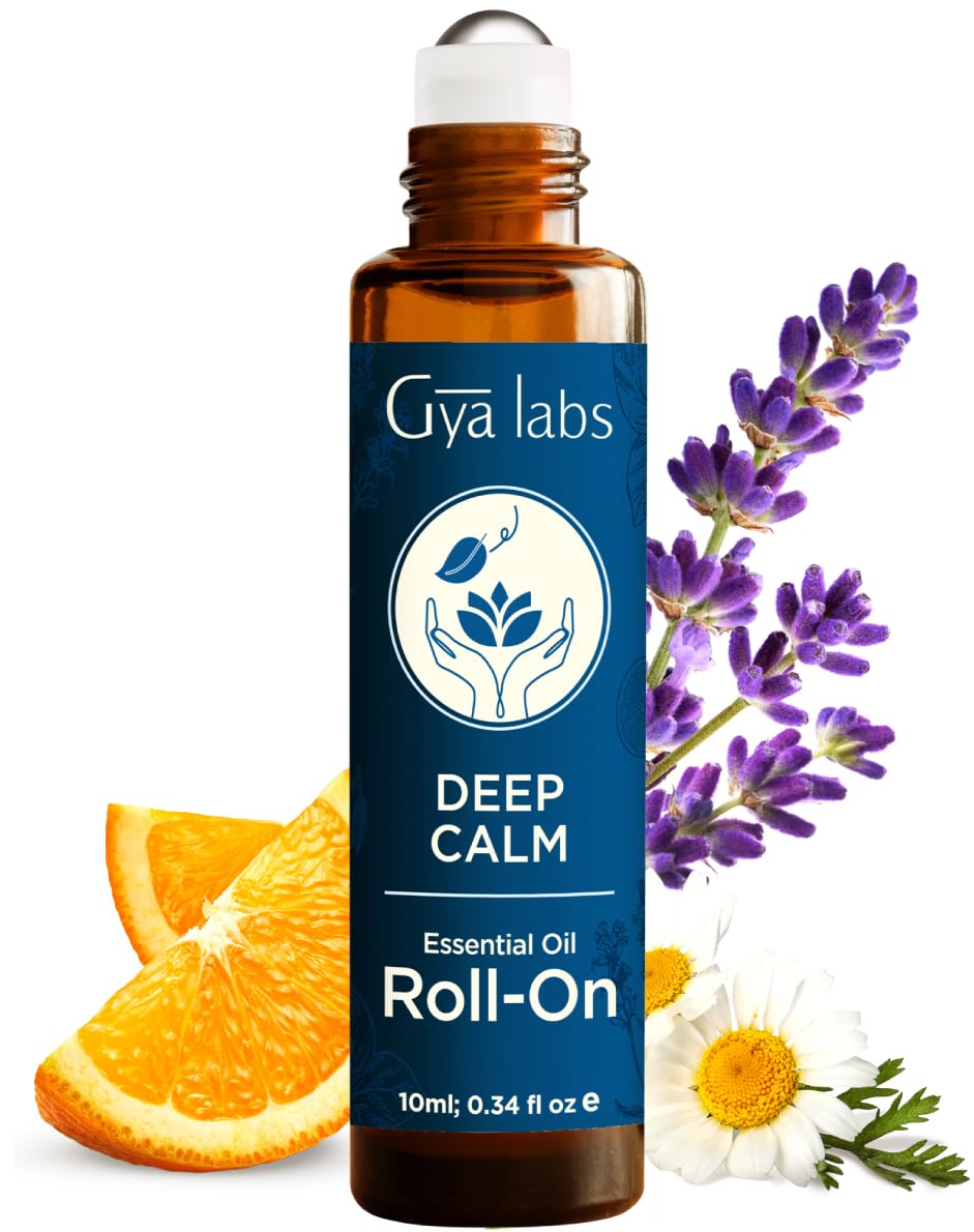 Deep Calm Essential Oil Roll On - 0.34 Fl Oz - Travel Size Roller for Camping, Skin, Aromatherapy Relief, Convenience