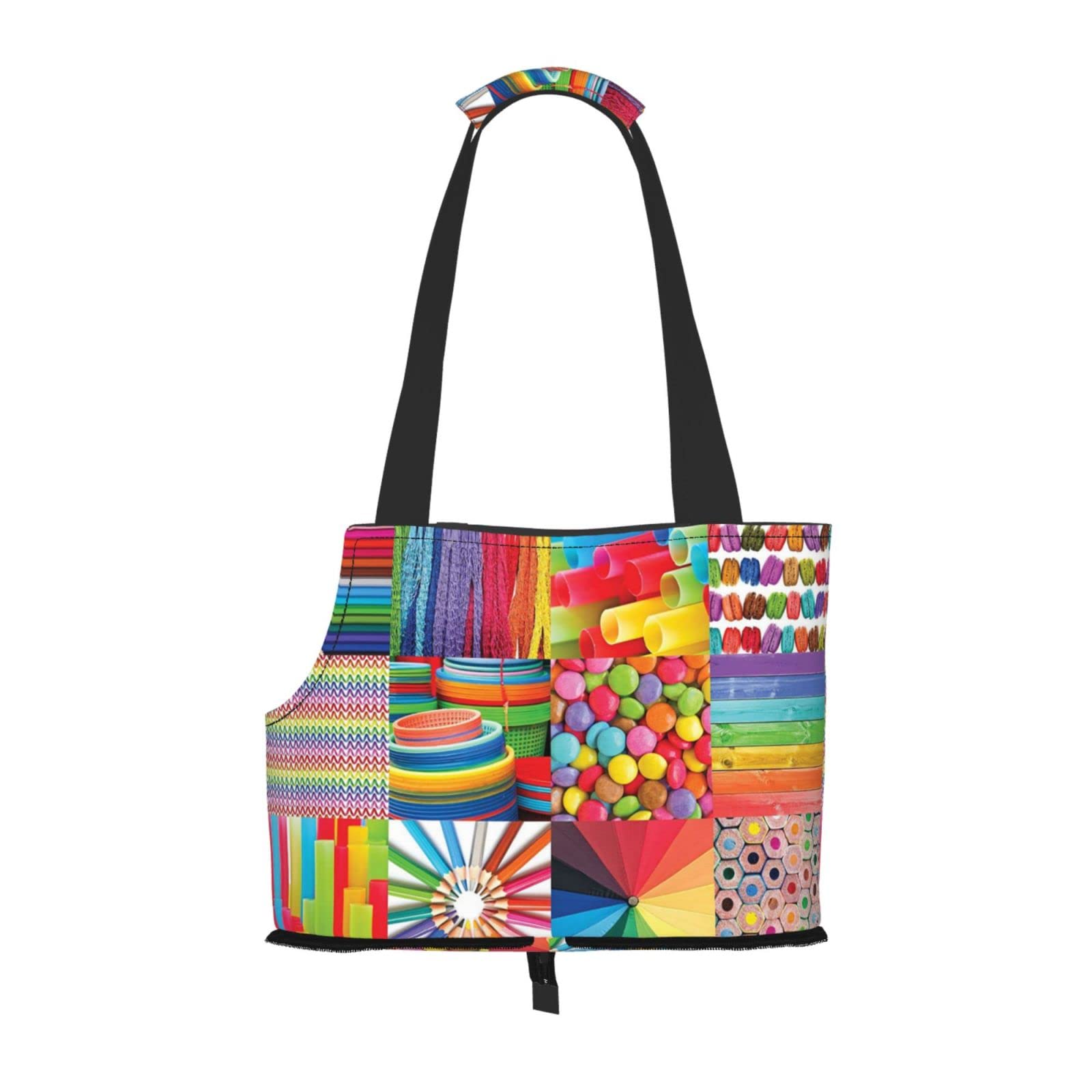 Sac de transport pour chat et chien moyen avec imprimé collage