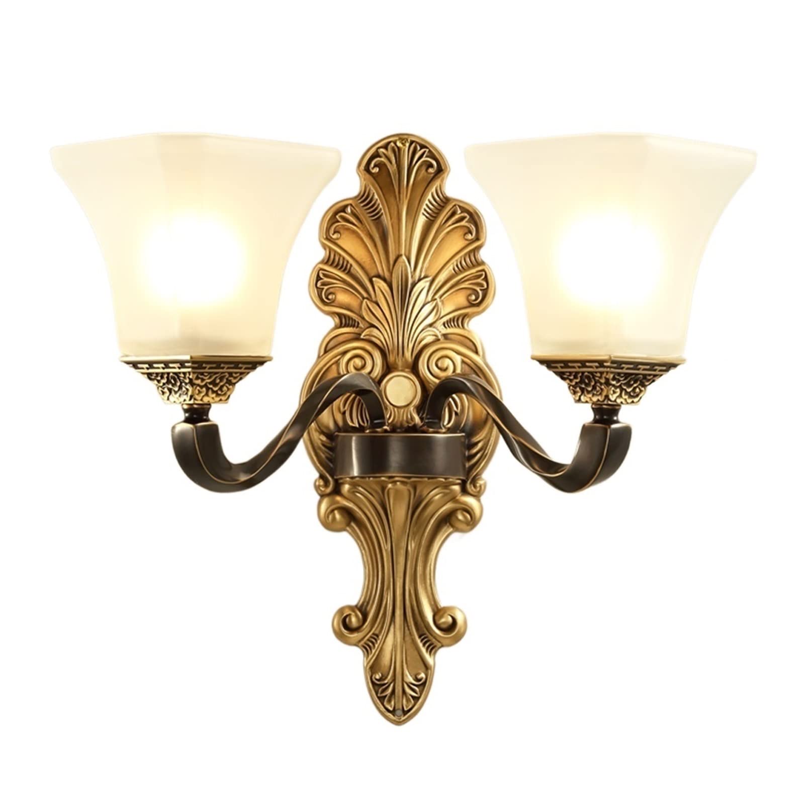 HPTHLY Wall Mounted Light Rustic Nordic Wall Sconce Wall Lamp, Wall Lantern Wall Light Wall Mounted Brass Glass Lantern E27 Edison Fixtures Lighting Room Art(2Lights)