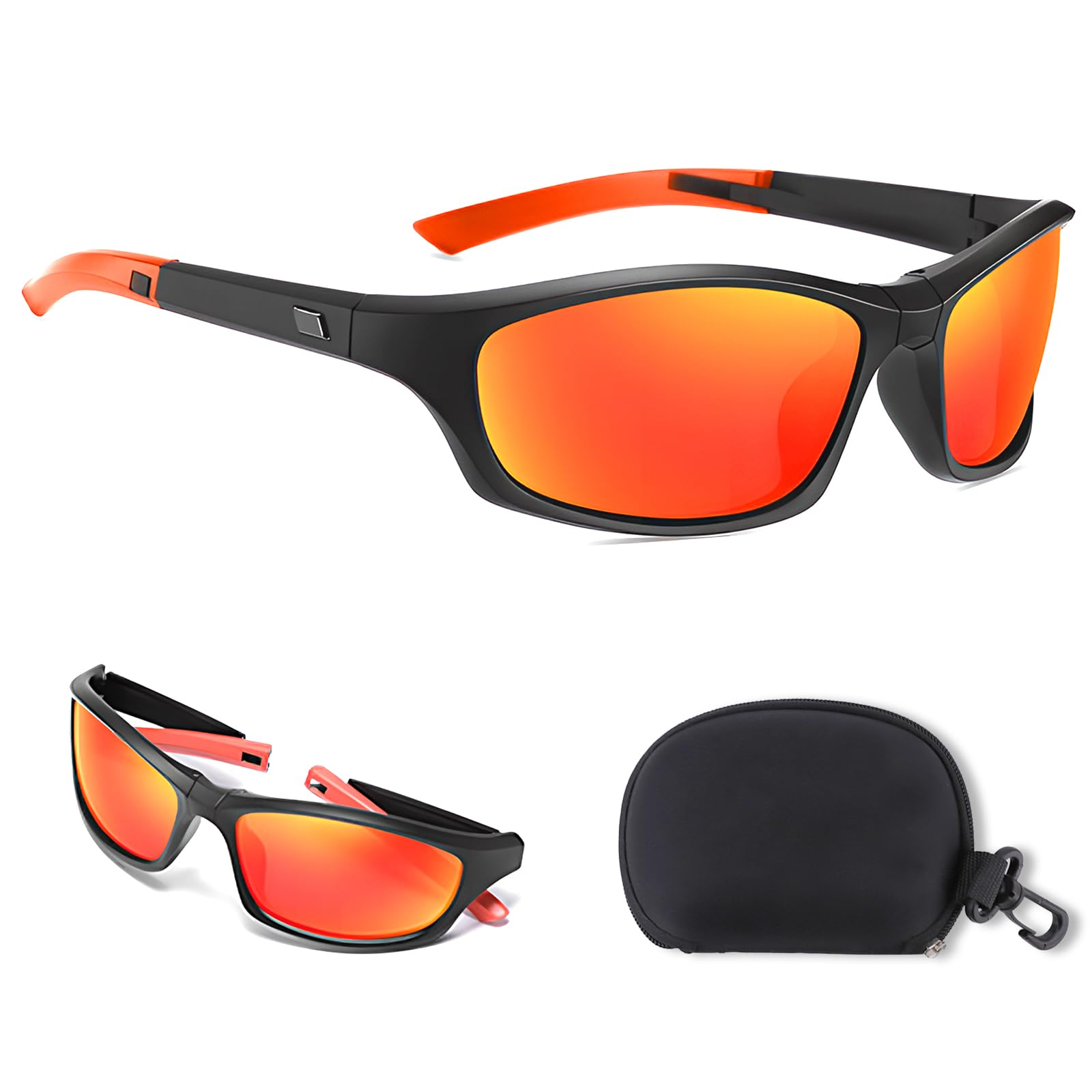 UoQo Cycling Glasses Mens Polarised Running Sunglasses for Men and Women Windproof UV400 Protection Polarized Sunglasses Outdoor Cycling Hiking Motorbike Driving Cricket Sports Fishing