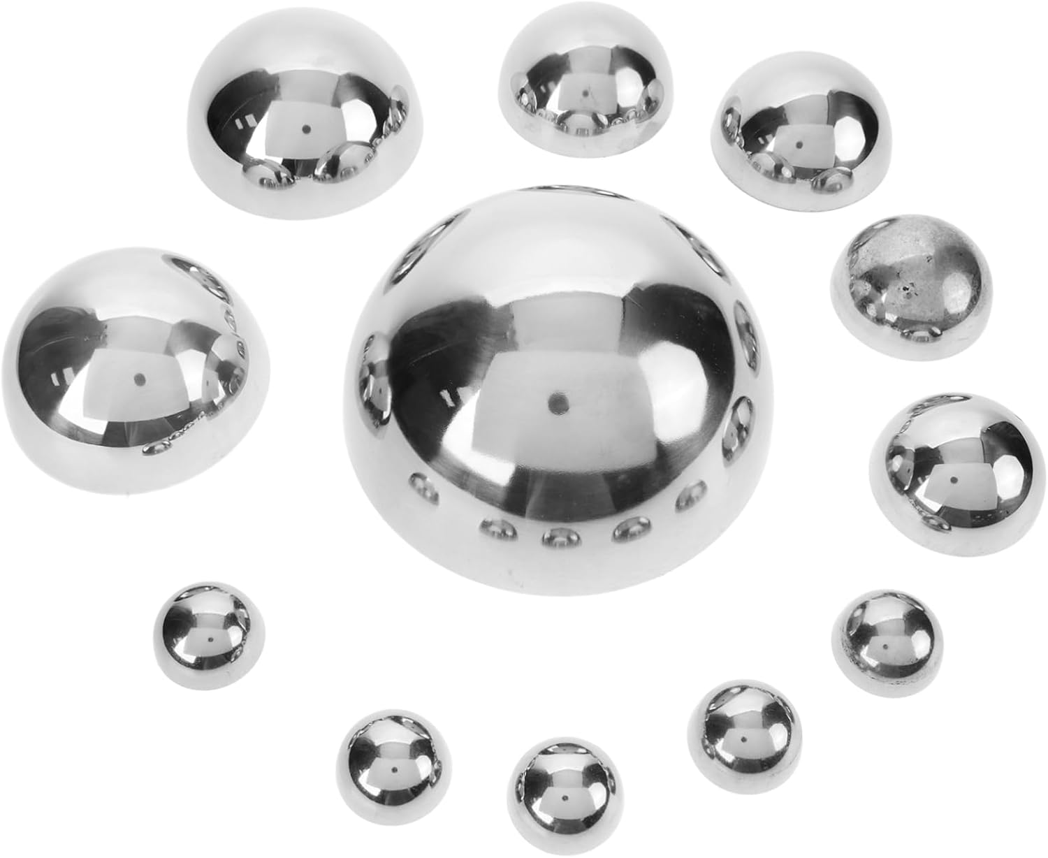 GANAZONO 12pcs Stainless Steel Decorative Balls Outdoor Gazing Balls for Garden Reflective Garden Spheres Stand