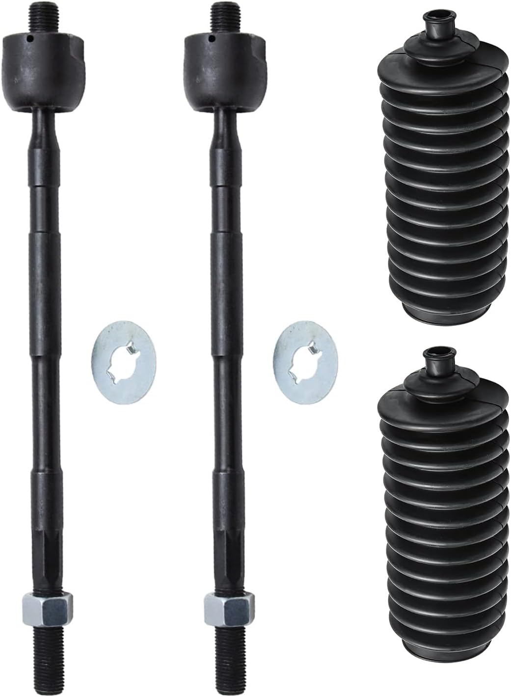 Detroit Axle - Front 4pc Tie Rods Kit for 98-01 Subaru Impreza, 2 Boots 2 Inner Tie Rod Ends 1998 1999 2000 2001 Replacement