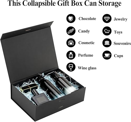 Miniatura 5 de GREDNA Caja de regalo blanca europea con tapa, cajas de cierre magnético, caja de regalo plegable, caja de propuesta de boda, caja de papel