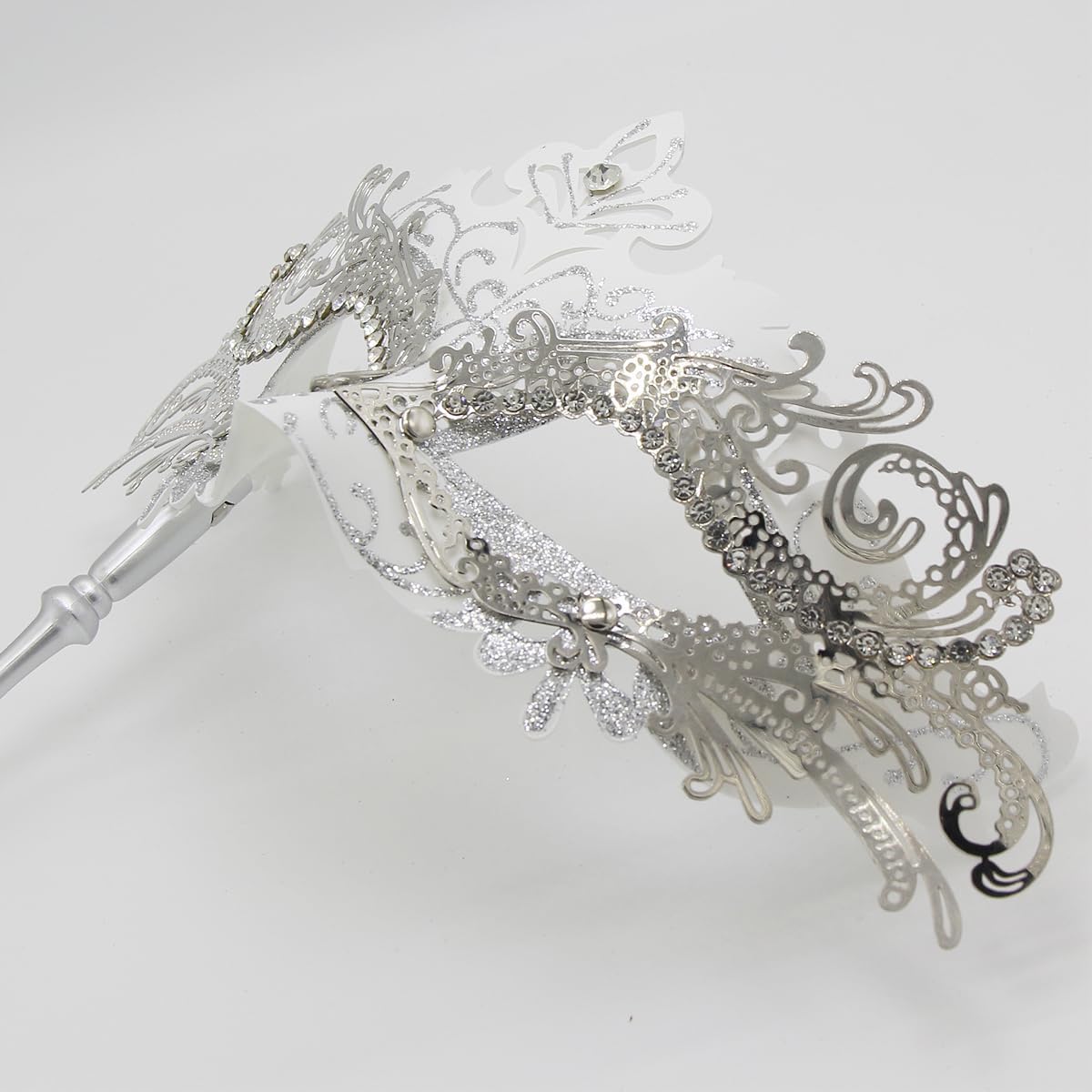 WILOVCOS Womens Masquerade Mask with Stick, Handheld Mardi Gras Mask,Venetian Party Masks - Image 8