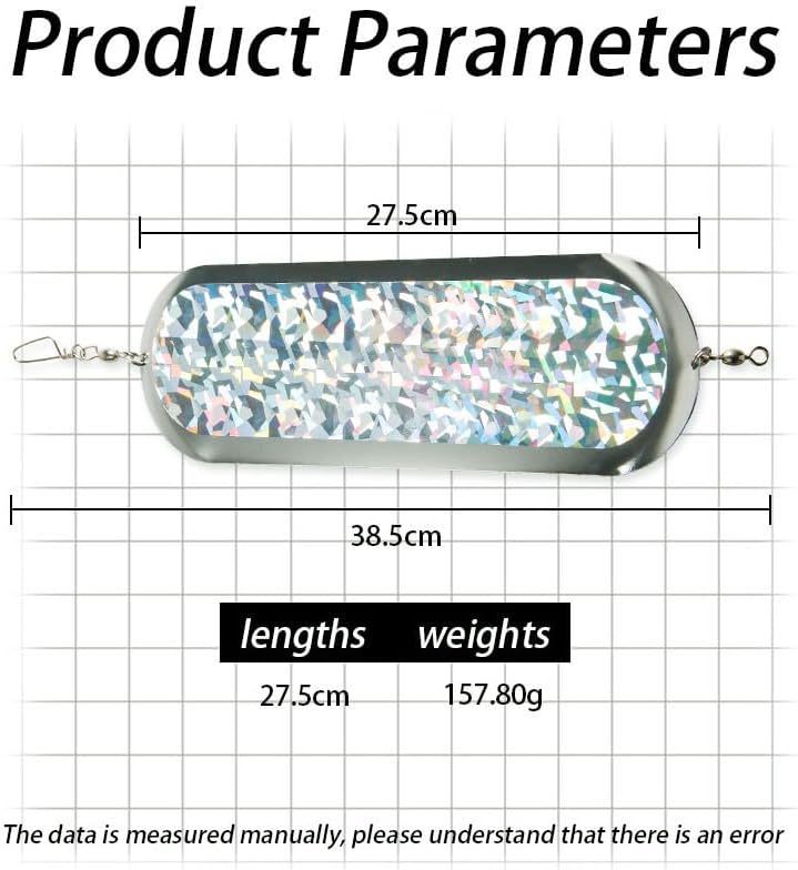 Pack of 2 LargeTrolling Fishing Diving Flash Board Salmon Fishing Tackle Flasher Bait Lure Flasher Swim Bait Lures 28cm 160g