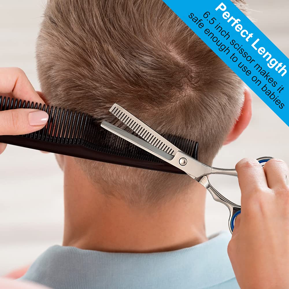 Kit Ciseaux De Coiffeur & Barbier Professionnel - 14 Cm Acier Inoxydable - Garantie 3 Ans