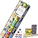 Birthday Gift Wrap, Wrapping Paper in 3 Bright Styles 2.5 ft x 12 ft in Each Roll, 3 Rolls- Tablesto®