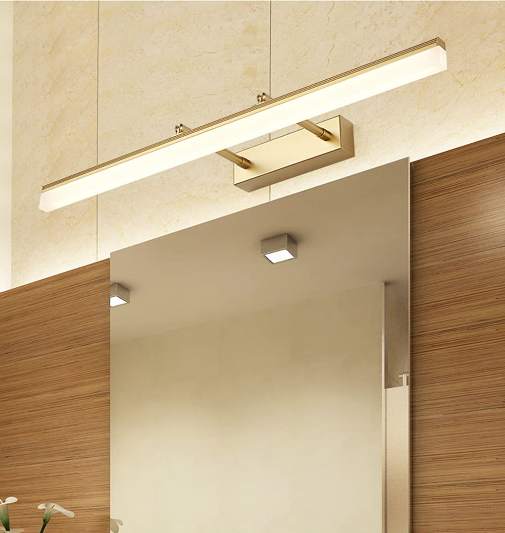D'oro, 60cm, LED Luce dello Specchio Bagno Impermeabile, Angoli Regolabili, per Trucco e Armadio, Lampada da Parete