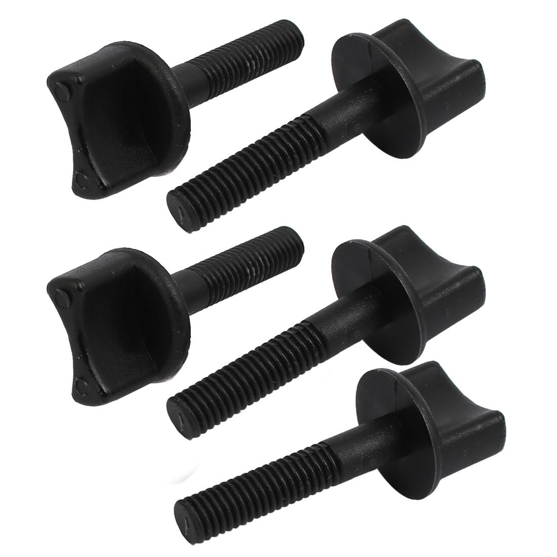 Aexit 5 Pcs Quality Parts M6x30mm Thread Nylon Thumb Driven Hand Bolt Screws Black Model:52as534qo390