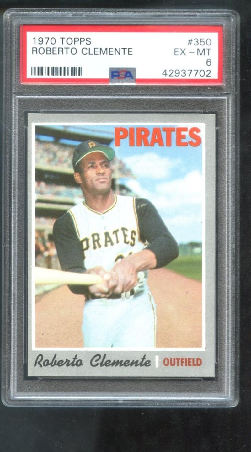 1970 Topps #350 Roberto Clemente Pittsburgh Pirates PSA 6 Graded Baseball Card