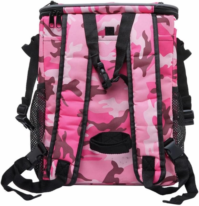 Removable Washable Folding Bicycle Cat Dog Hanging Bag Detachable Dual Purpose Pet Backpack for Riding Out Cycling Outdoor Adventure Travel Carrier (Pink Camouflage)